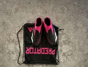 Adidas Predator Accuracy+ FG Laceless Soccer Cleats Black White Shock Pink